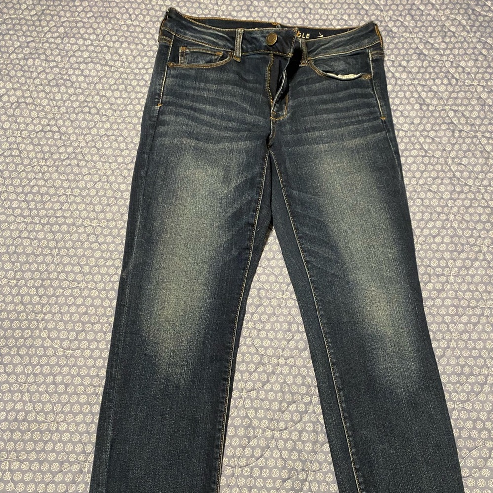 American Eagle, stretch skinny jeans. Size 8 short